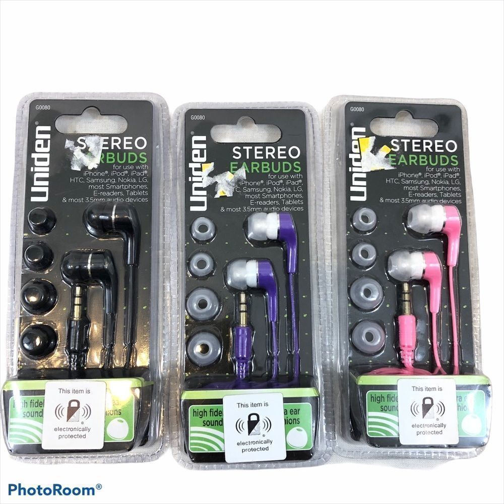 Three‎ packs Brand New Uniden Stereo Ear Buds